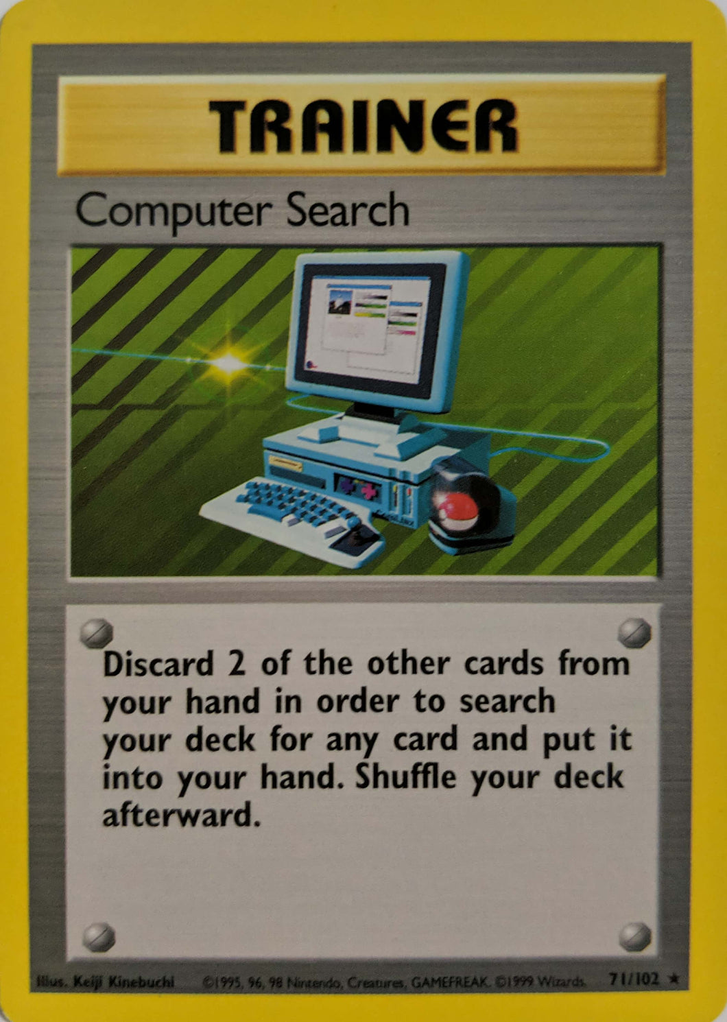 Computer Search - Base Set Unlimited Rare - 71/102 - Near Mint to Lightly Played